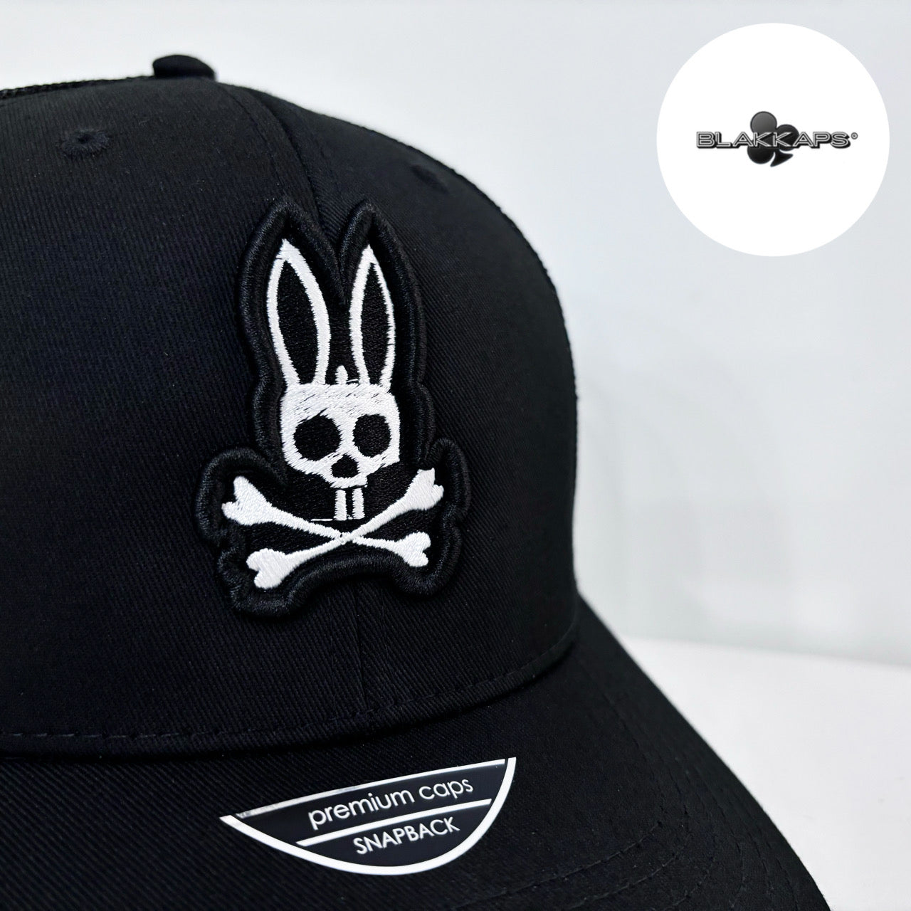 Gorra Negra PSYCHO BUNNY Bordada 3D BLAKKAPS®♣️