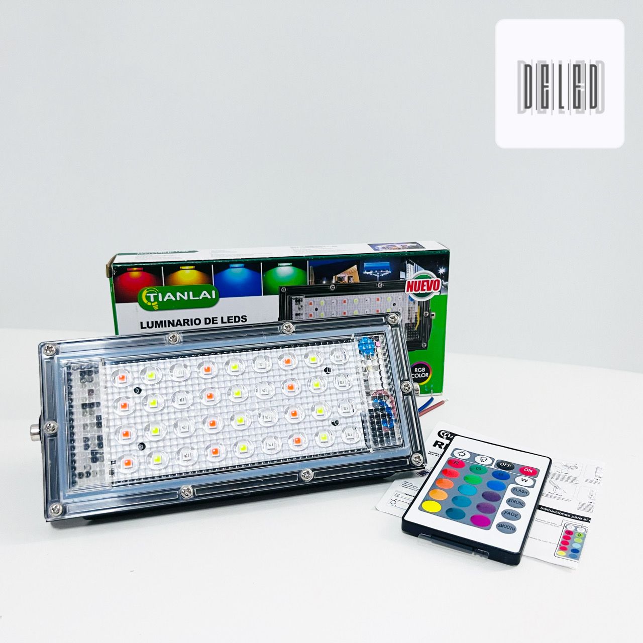 Reflector LED / Lámpara LED RGB Multicolor Eléctrico 50w con Control TIANLAI TLRL-22