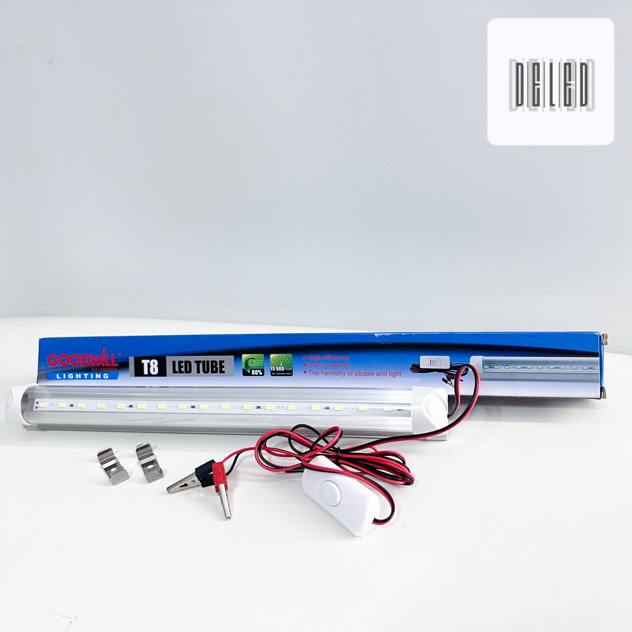 Barra LED / Lámpara LED de Emergencia 12v con Pinzas Caimán 5w 30cm GOODWILL 21621