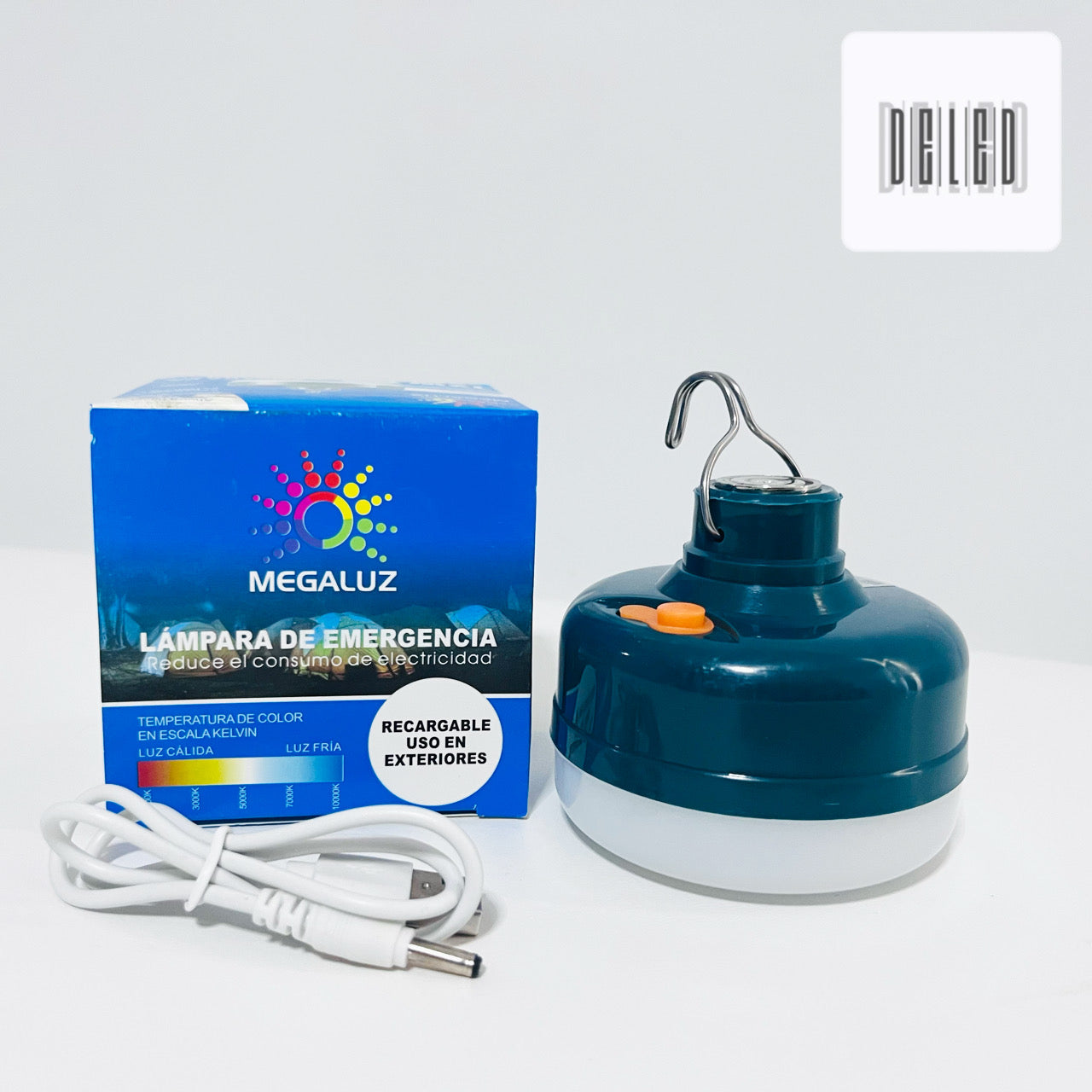 Foco LED Portátil 12w Recargable con Adherible Magnético MEGALUZ MLEM-12