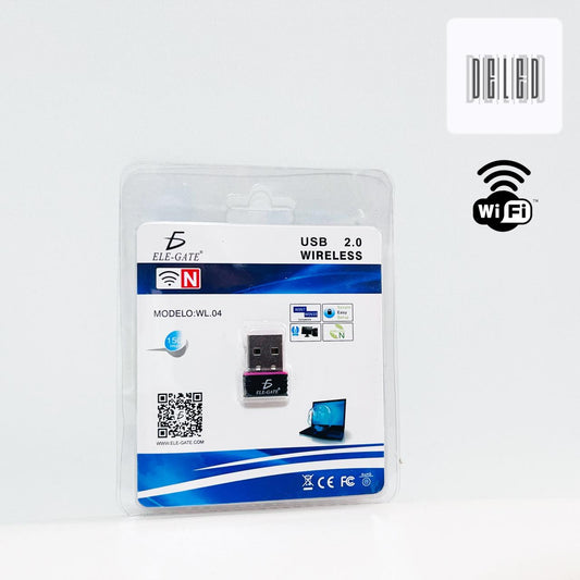 Receptor Wi-Fi / Adaptador Wi-Fi Red Inalámbrica para Computadora Conexión USB ELE-GATE WL.04