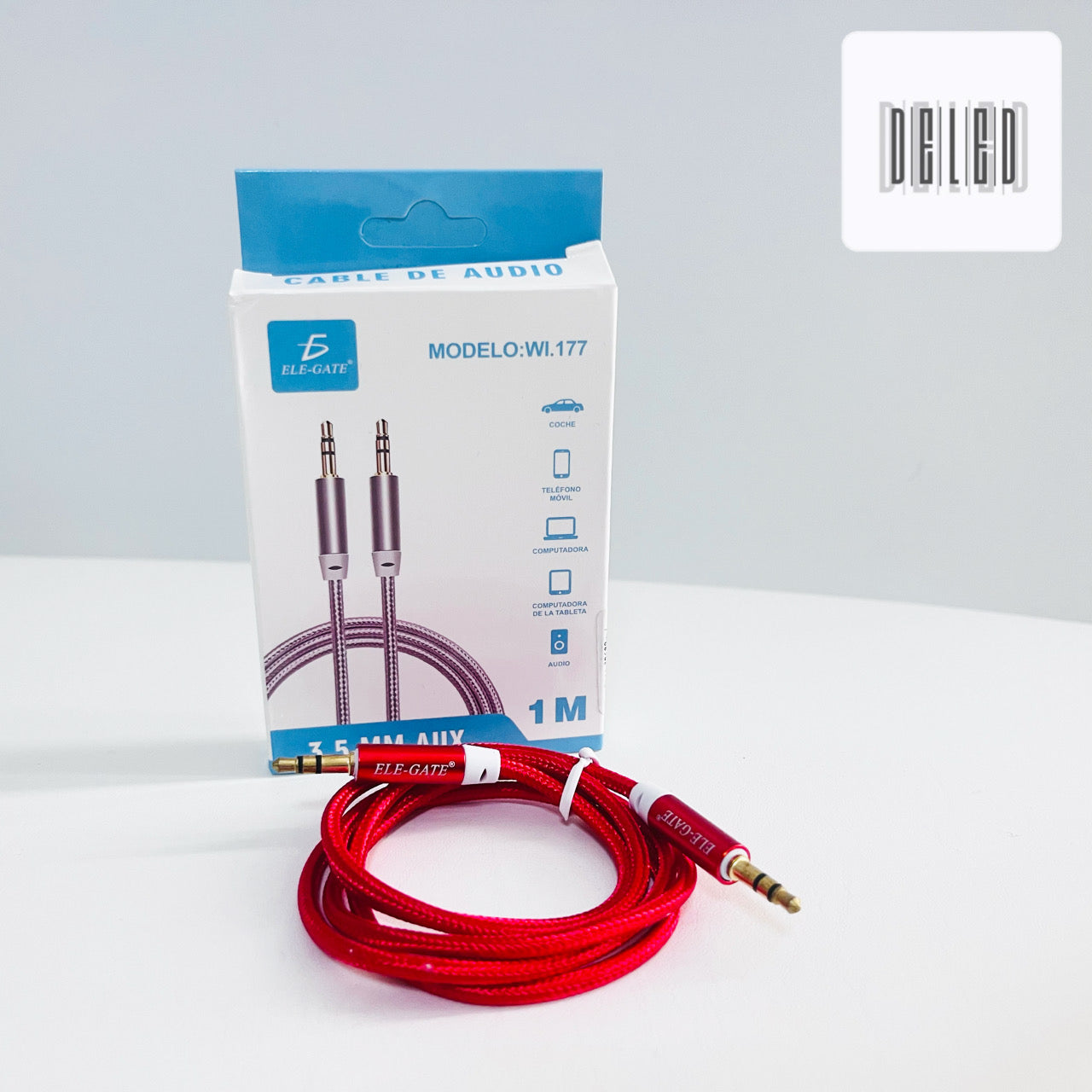 Cable Auxiliar Jack 3.5mm para Audio 1 Metro Reforzado ELE-GATE WI.177