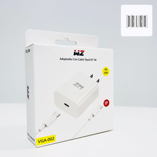 Cargador Completo TURBO con Cable USB-C Lightning 20w Calidad Original W&Z VGA-002