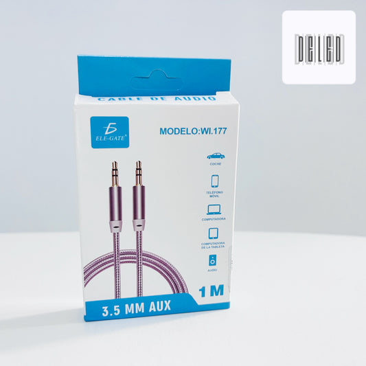 Cable Auxiliar Jack 3.5mm para Audio 1 Metro Reforzado ELE-GATE WI.177