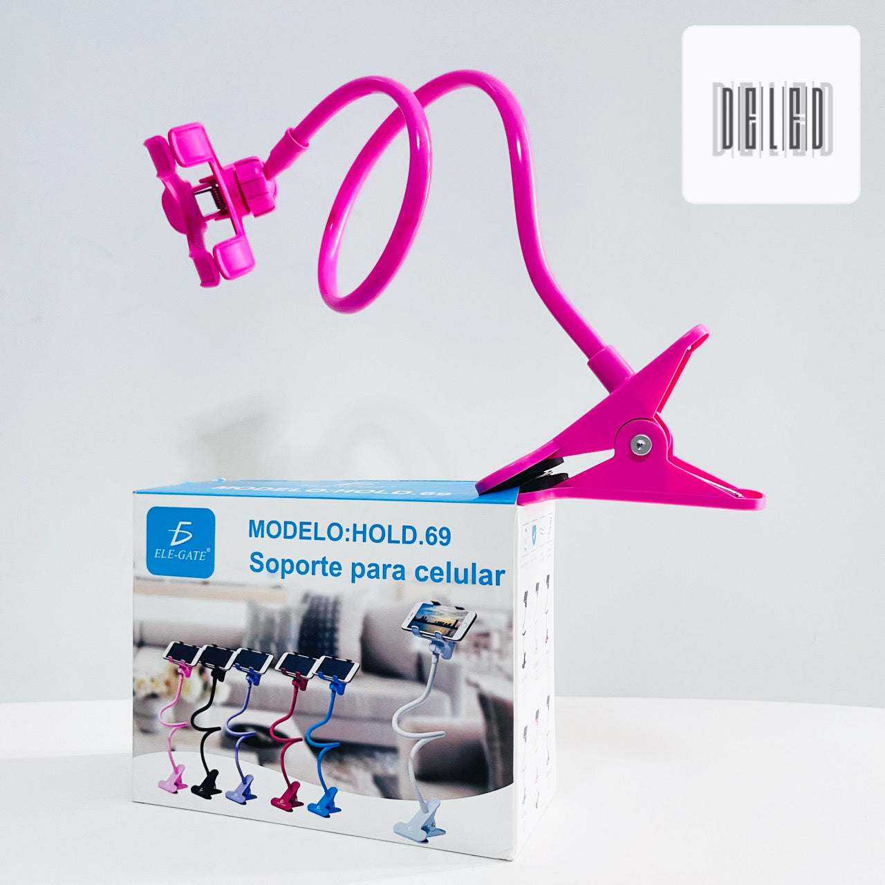 Soporte de Celular con Pinza / Clip para Superficie con Brazo Flexible ELE-GATE HOLD.69