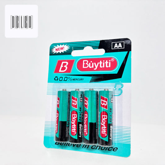 Baterías de Carbón AA / Pilas de Carbón AA Blister con 4 Piezas BUYTITI IDC-5AA