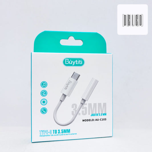 Adaptador para Audifonos Tipo C a Auxiliar Jack 3.5mm BUYTITI AUC-103