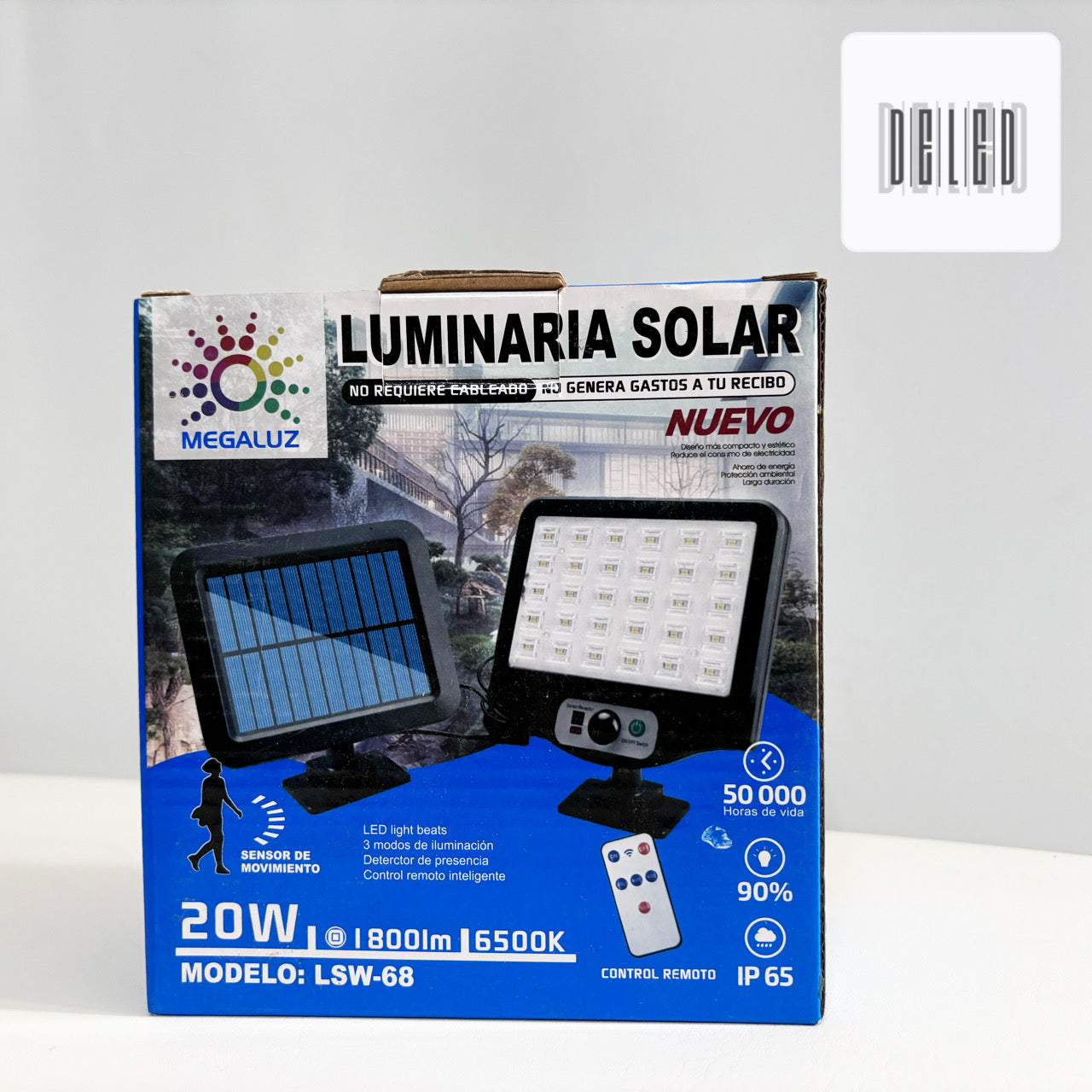 Lámpara LED / Luminaria LED Solar 20w Recargable MEGALUZ LSW-68