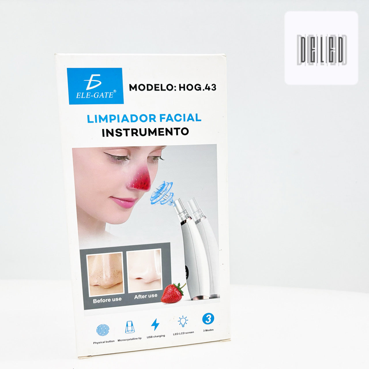 Limpiador Facial, Extractor de Espinillas y Puntos Negros ELE-GATE HOG.43