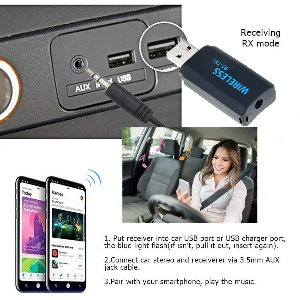 Receptor de Audio / Transmisor de Audio Bluetooth Conexión USB Inalámbrico ELE-GATE BT.09
