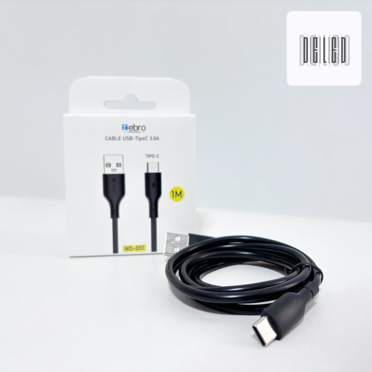 Cable Cargador USB Tipo C 1 Metro Carga Rápida QC3.OA Calidad Original NEBRO WD-05T