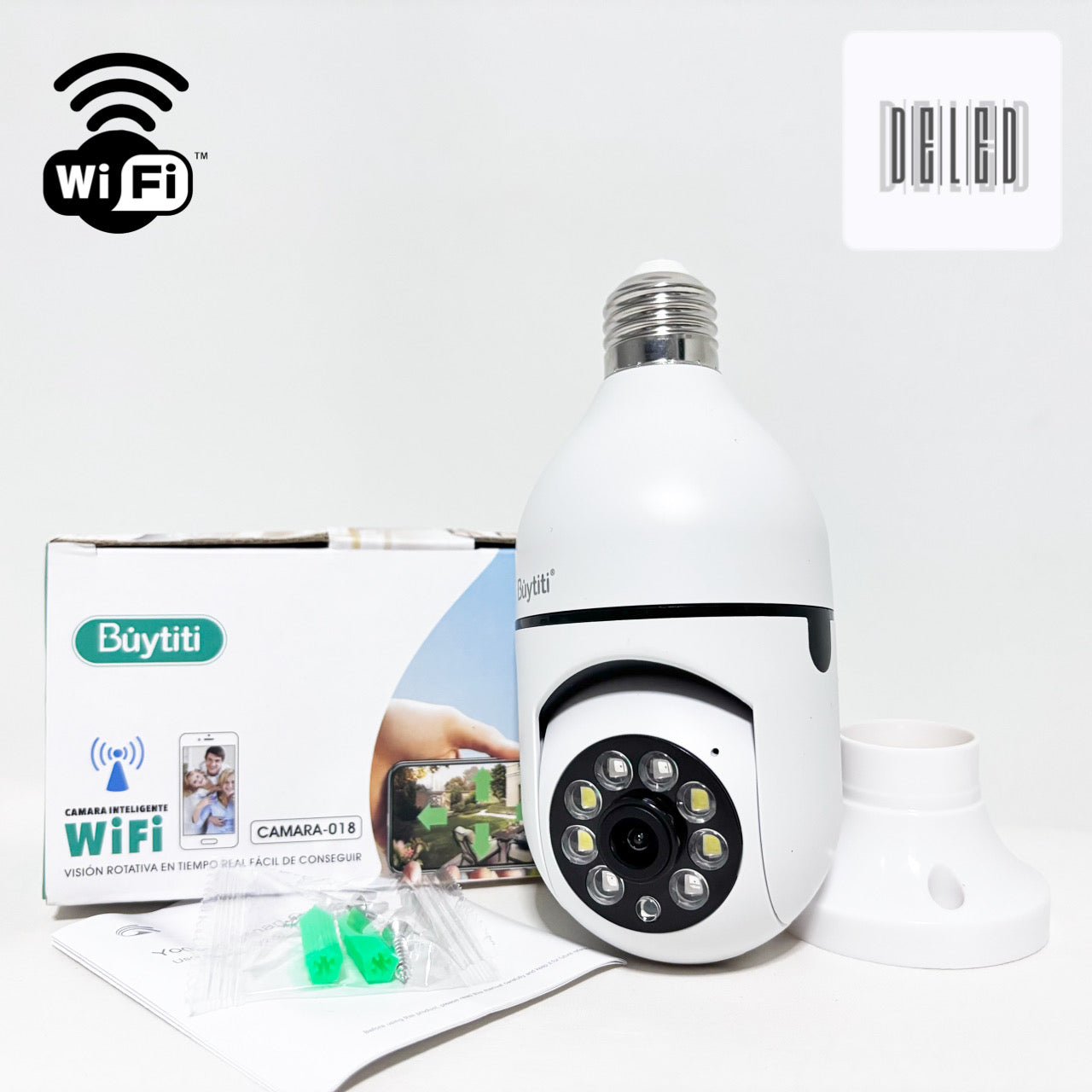 Cámara Inalámbrica WiFi 360° con Conexión de Foco E27 BUYTITI CAMARA-018