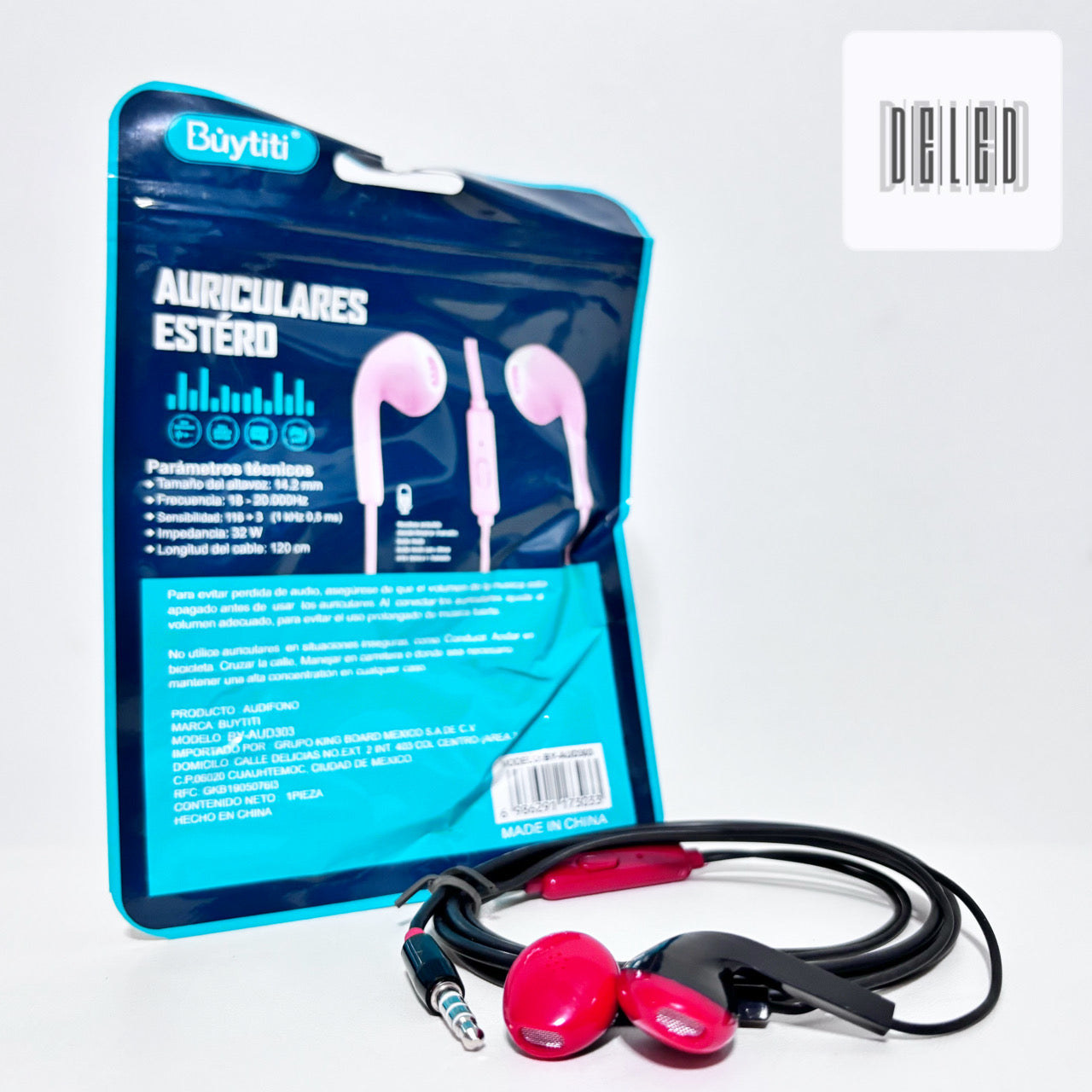 Audífonos Auriculares Manos Libres Entrada Auxiliar Jack 3.5mm BUYTITI BY-AUD303
