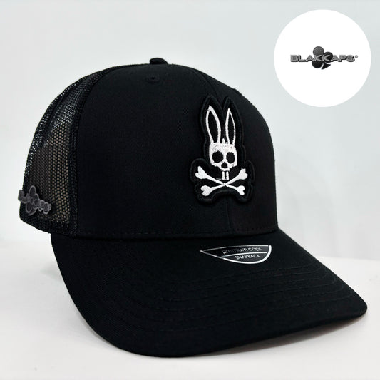 Gorra Negra PSYCHO BUNNY Bordada 3D BLAKKAPS®♣️
