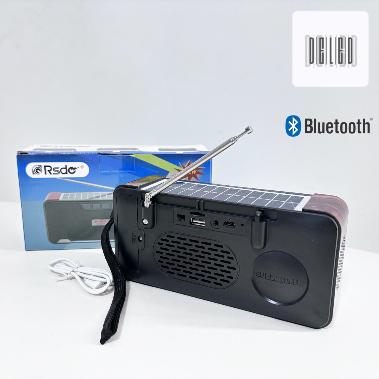 Bocina Bluetooth / Reproductor Bluetooth Inalámbrica Recargable con Panel Solar RSDO RD-L2US
