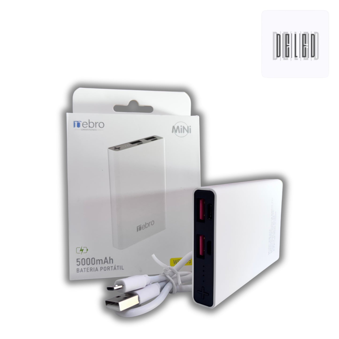 Batería Power Bank Mini Recargable Portátil 5,000 mAh NEBRO WB-075