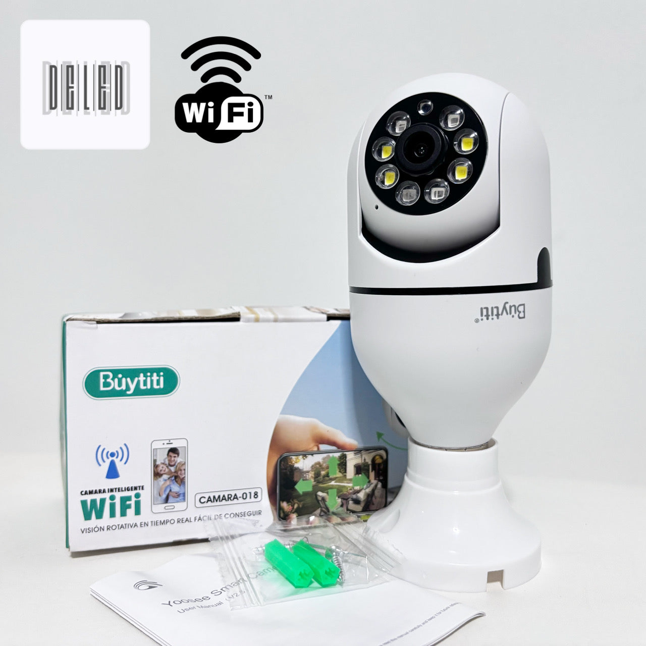 Cámara Inalámbrica WiFi 360° con Conexión de Foco E27 BUYTITI CAMARA-018
