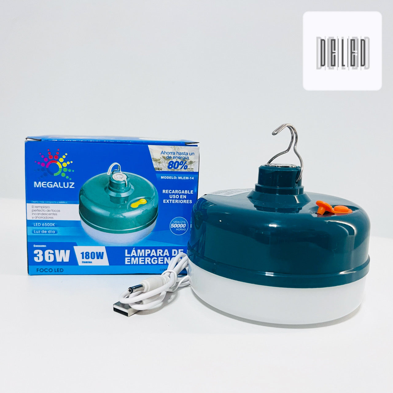 Foco LED Portátil 36w Recargable con Adherible Magnético MEGALUZ MLEM-14