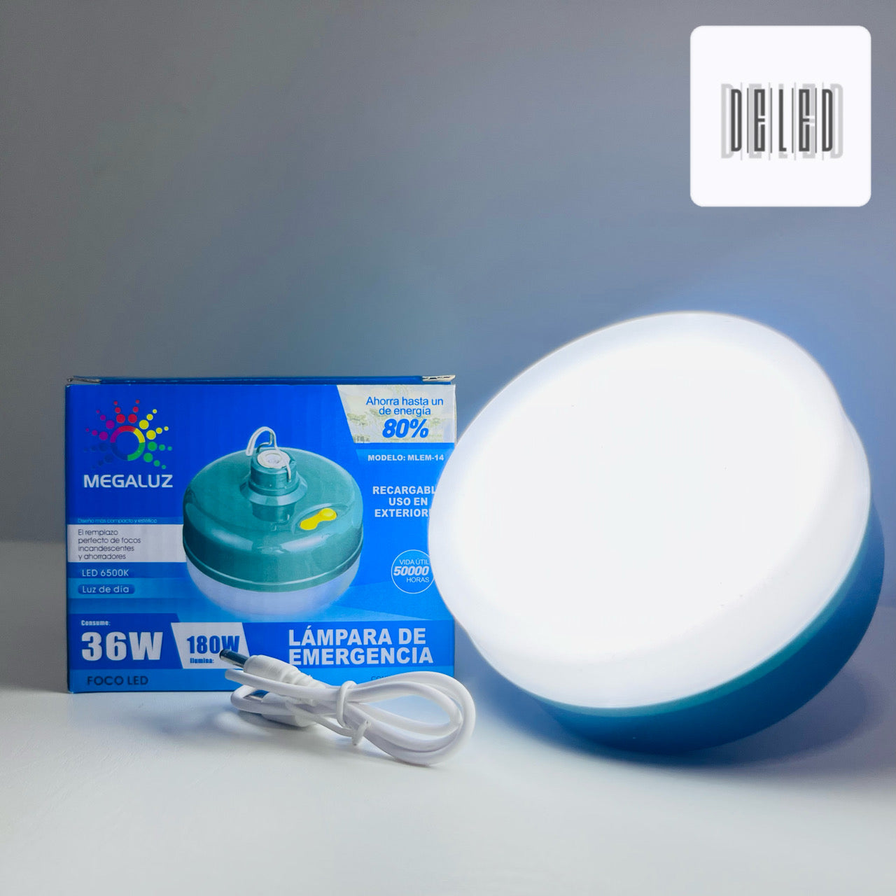 Foco LED Portátil 36w Recargable con Adherible Magnético MEGALUZ MLEM-14