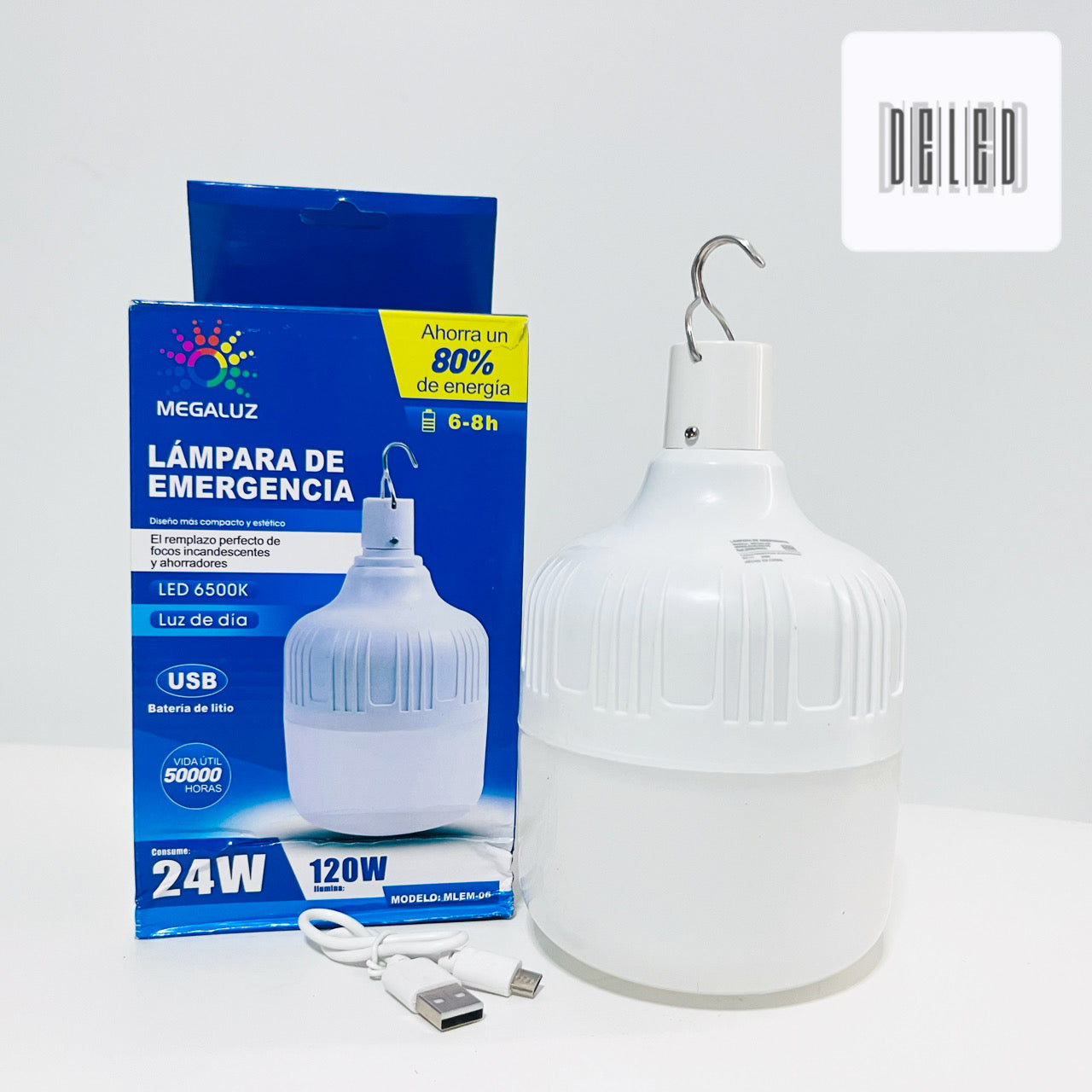 Foco LED Portátil 24w Recargable MEGALUZ MLEM-06