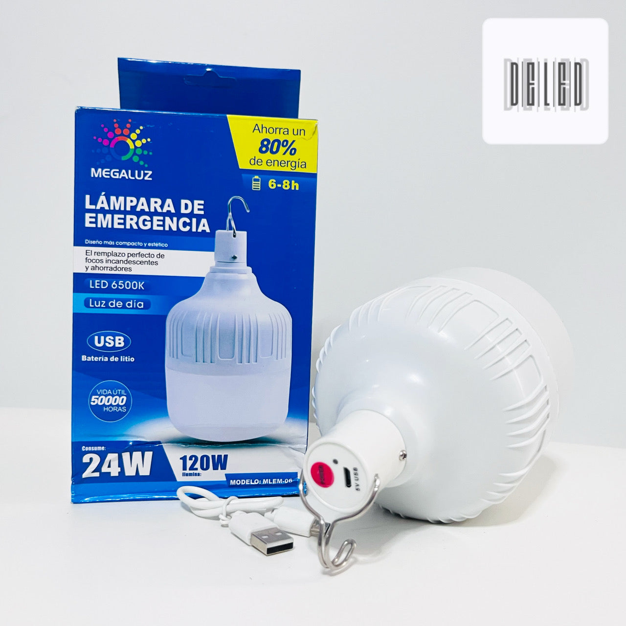 Foco LED Portátil 24w Recargable MEGALUZ MLEM-06