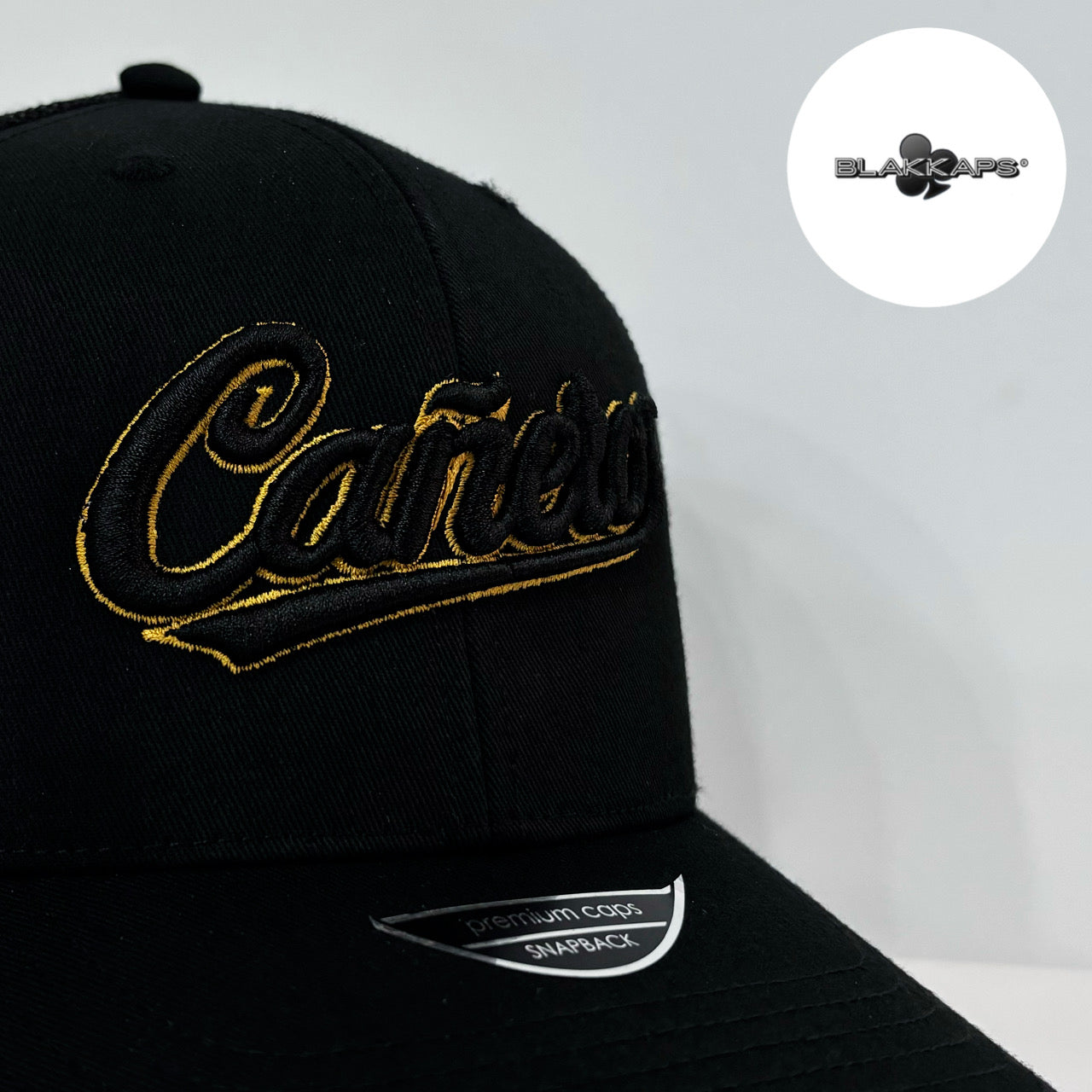 Gorra Negra CAÑEROS LM Bordada 3D BLAKKAPS®♣️