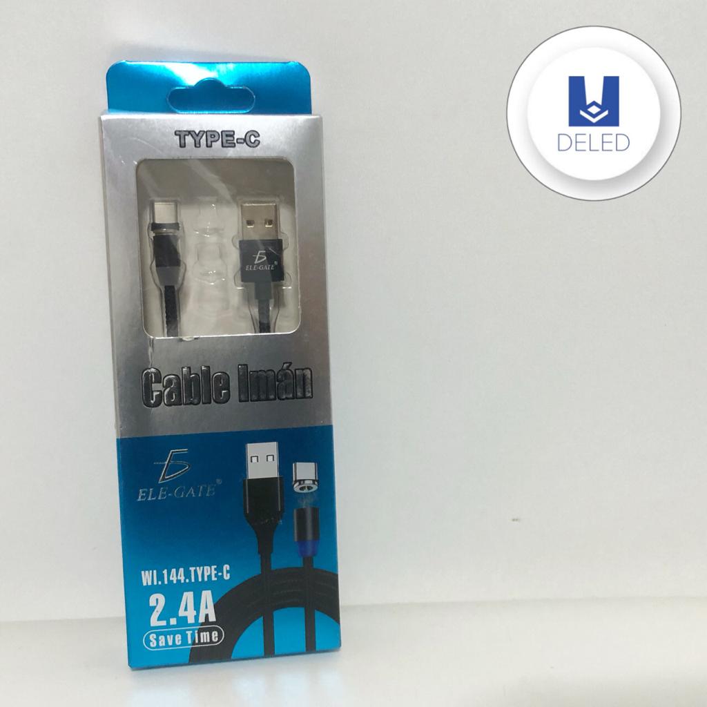 Cable Cargador USB Magnético 1 Metro 2.4A Entrada Tipo C ELE-GATE WI.144.TYPE-C