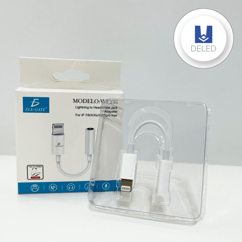 Adaptador para Audifonos Lightning a Auxiliar Jack 3.5mm Calidad Original ELE-GATE WI.136