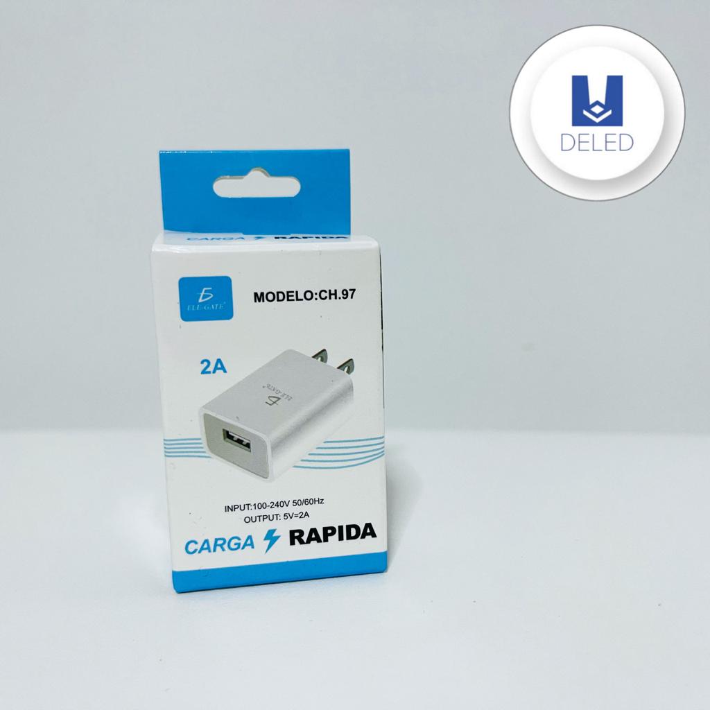 Cubo Cargador / Adaptador de Corriente Entrada USB 2.0A ELE.GATE CH.97
