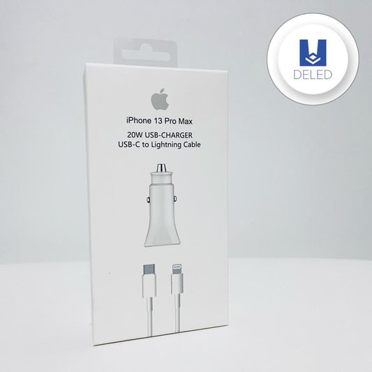 Cargador Completo TURBO para Automóvil 20w con Cable USB-C Lightning Calidad Original APPLE