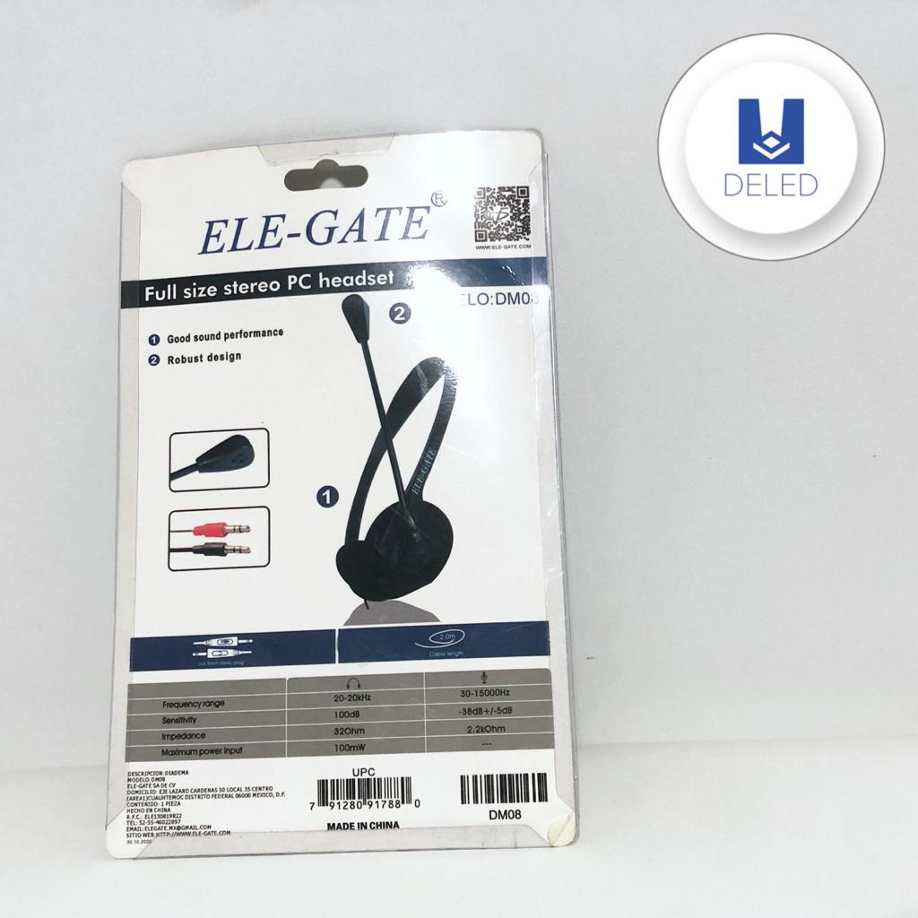 Audífonos Diadema Alámbricos con Micrófono Extendido ELE-GATE DM08