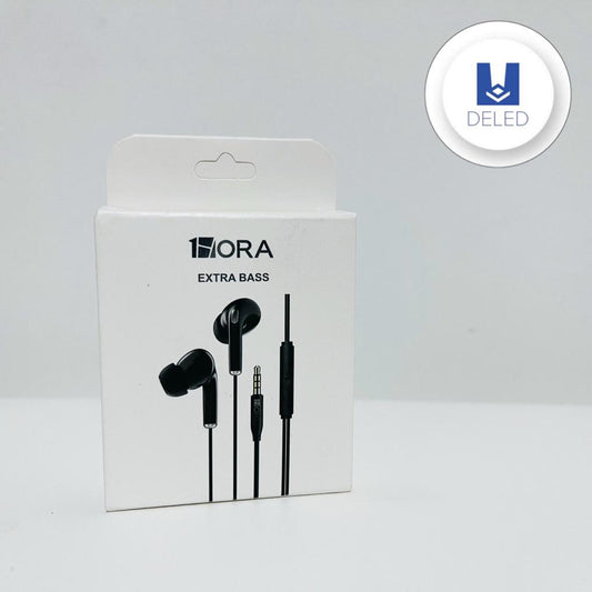 Audífonos Auriculares Manos Libres Entrada Auxiliar Jack 3.5mm Extra Bass 1HORA AUT123