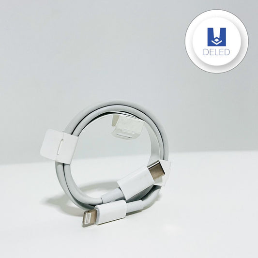 Cable Cargador USB Lightning para iPhone Tipo C Carga Rápida TURBO 1 Metro Estilo Original DELED TCLI-01