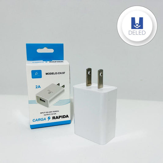 Cubo Cargador / Adaptador de Corriente Entrada USB 2.0A ELE.GATE CH.97