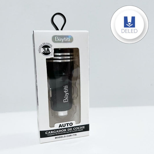 Cargador / Adaptador de 2 Puertos USB QC3.0A para Automóvil 12V-24V BUYTITI CAR-716