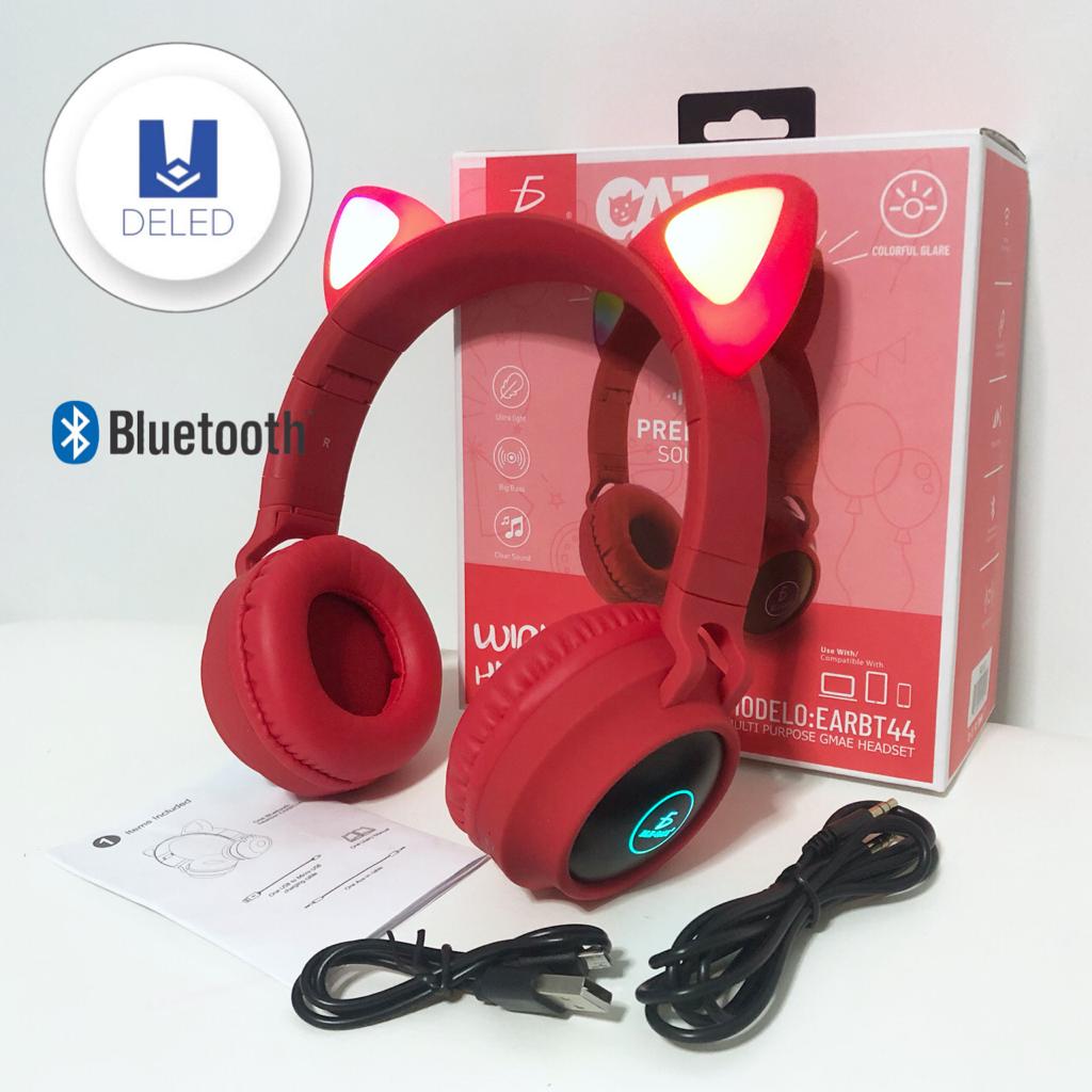 Audífonos Diadema Bluetooth Orejas de Gato Inalámbricos Plegables con Luces LED ELE-GATE EARBT44