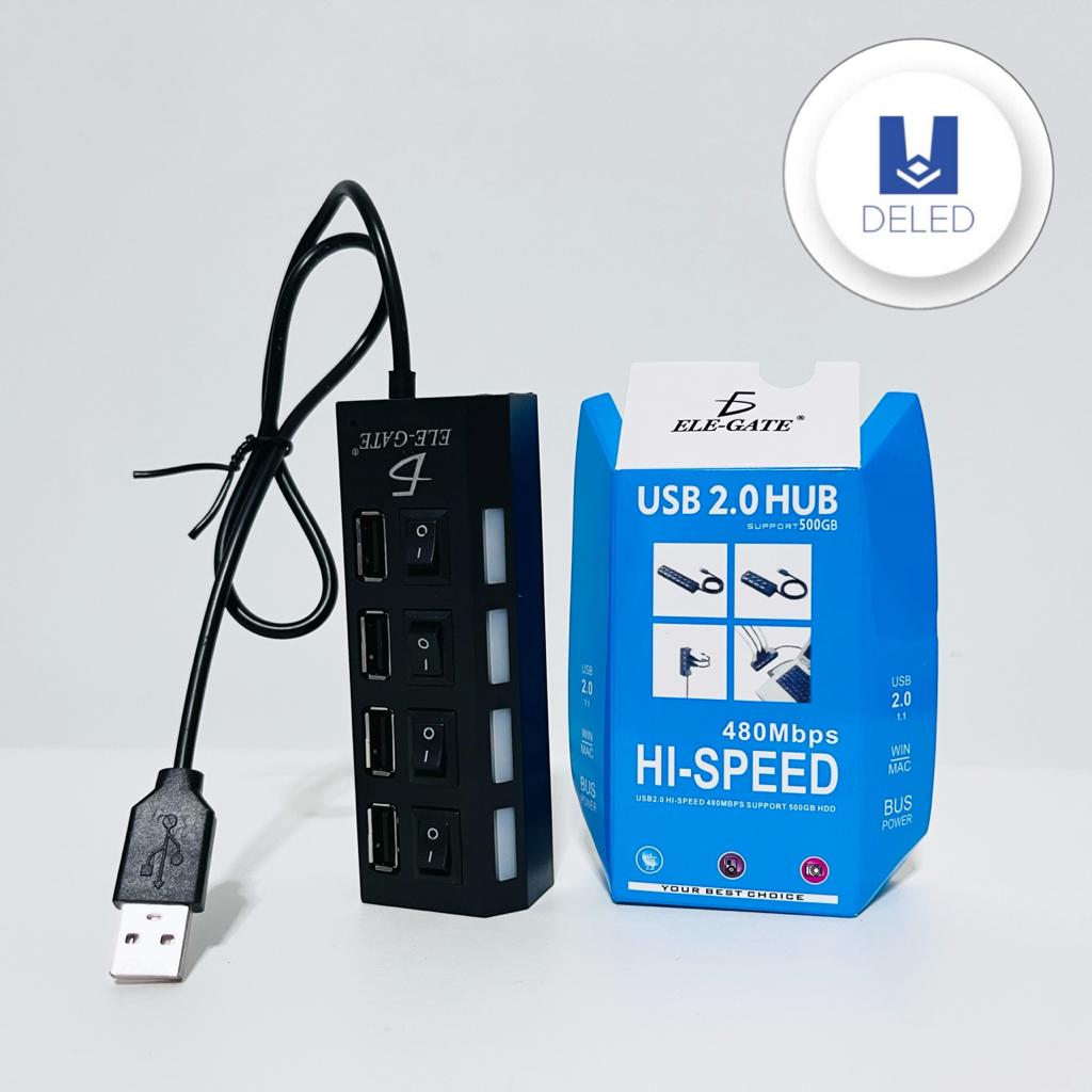 Adaptador Hub de Extensión USB a 4 Puertos USB con Interruptores Multifunción ELE-GATE HUB13