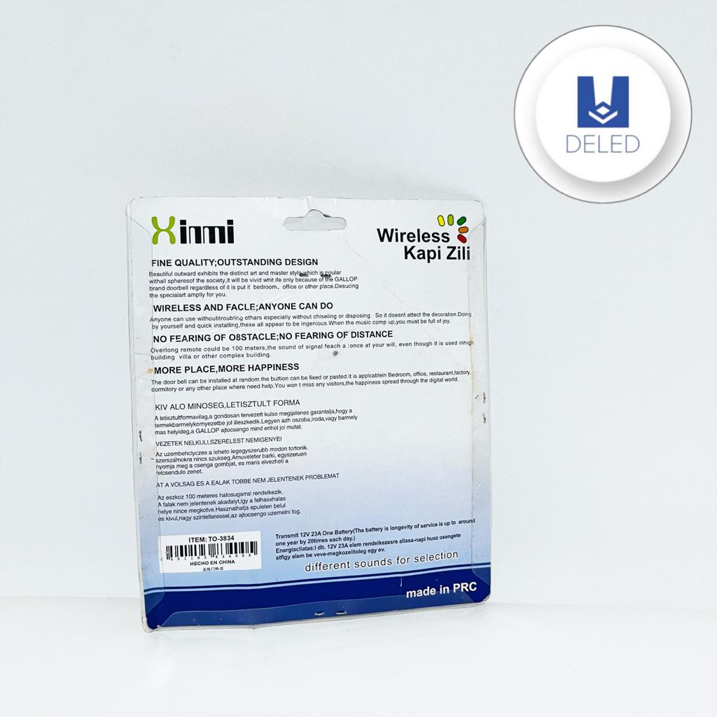 LIQUIDACION Timbre Inalámbrico Color Blanco/Azul XINMI TO-3834