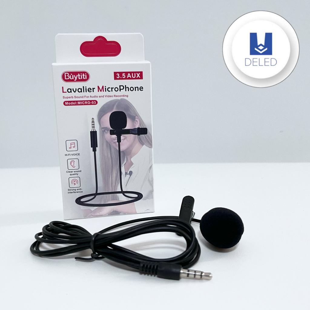 Micrófono Mini de Solapa Adherible Entrada Auxiliar Jack 3.5mm Micrófono BUYTITI MICRO-03