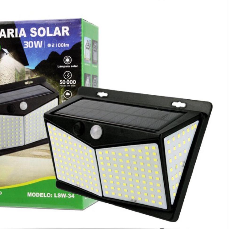 Lámpara LED / Luminaria LED Solar 208 LEDS 30w con Sensor de Movimiento TIANLAI LSW-34