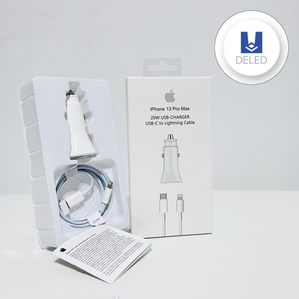 Cargador Completo TURBO para Automóvil 20w con Cable USB-C Lightning Calidad Original APPLE