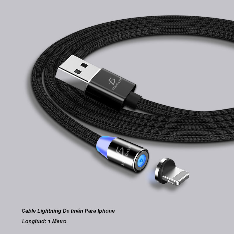 Cable Cargador USB Magnético 1 Metro 2.4A Entrada Lightning para iPhone ELE-GATE WI.144.I5