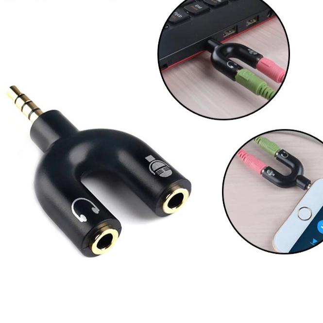 Adaptador para Audífonos Forma U con Entrada para Audio y Micrófono ELE-GATE ZJT.42