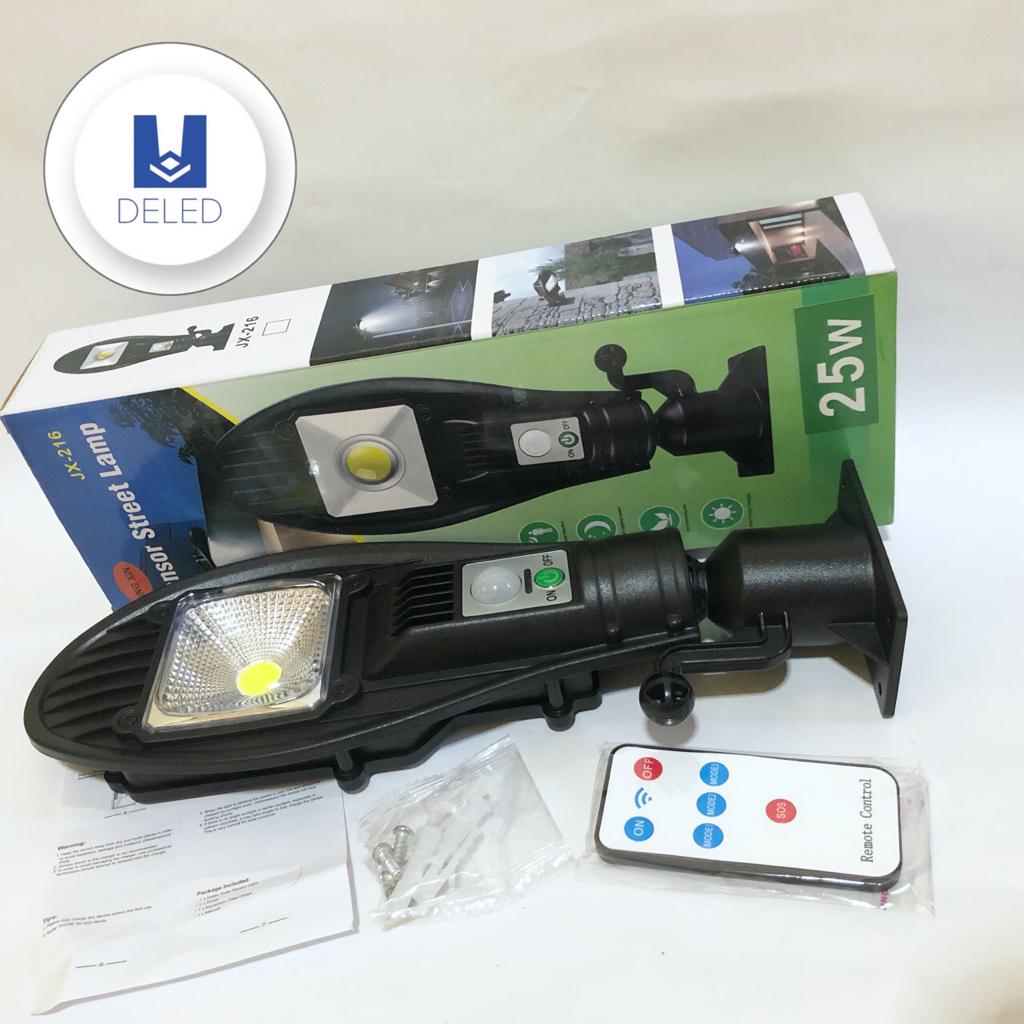 Lámpara LED / Luminaria LED Solar 25w con Sensor de Movimiento y Control Sensor Street Lamp JING XIN JX-216
