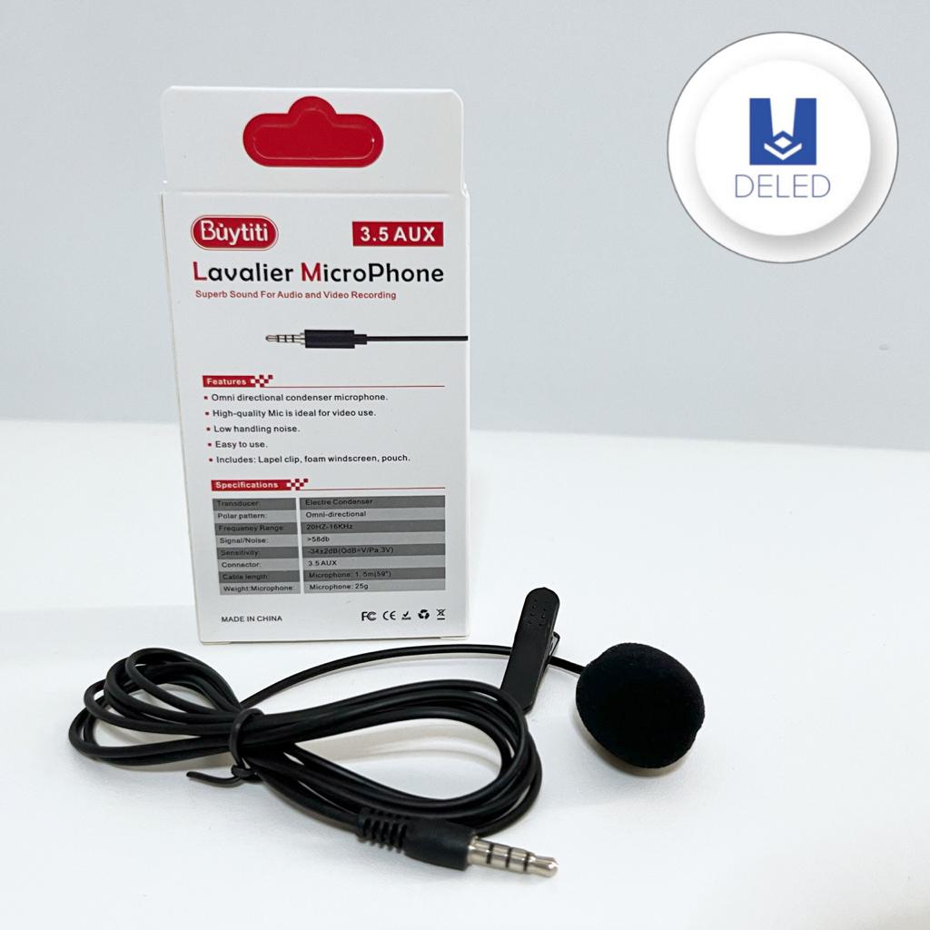 Micrófono Mini de Solapa Adherible Entrada Auxiliar Jack 3.5mm Micrófono BUYTITI MICRO-03