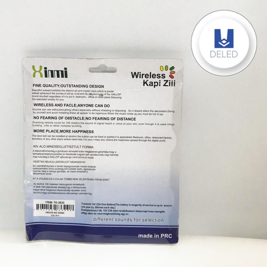 LIQUIDACION Timbre Inalámbrico Color Blanco/Azul XINMI TO-3833