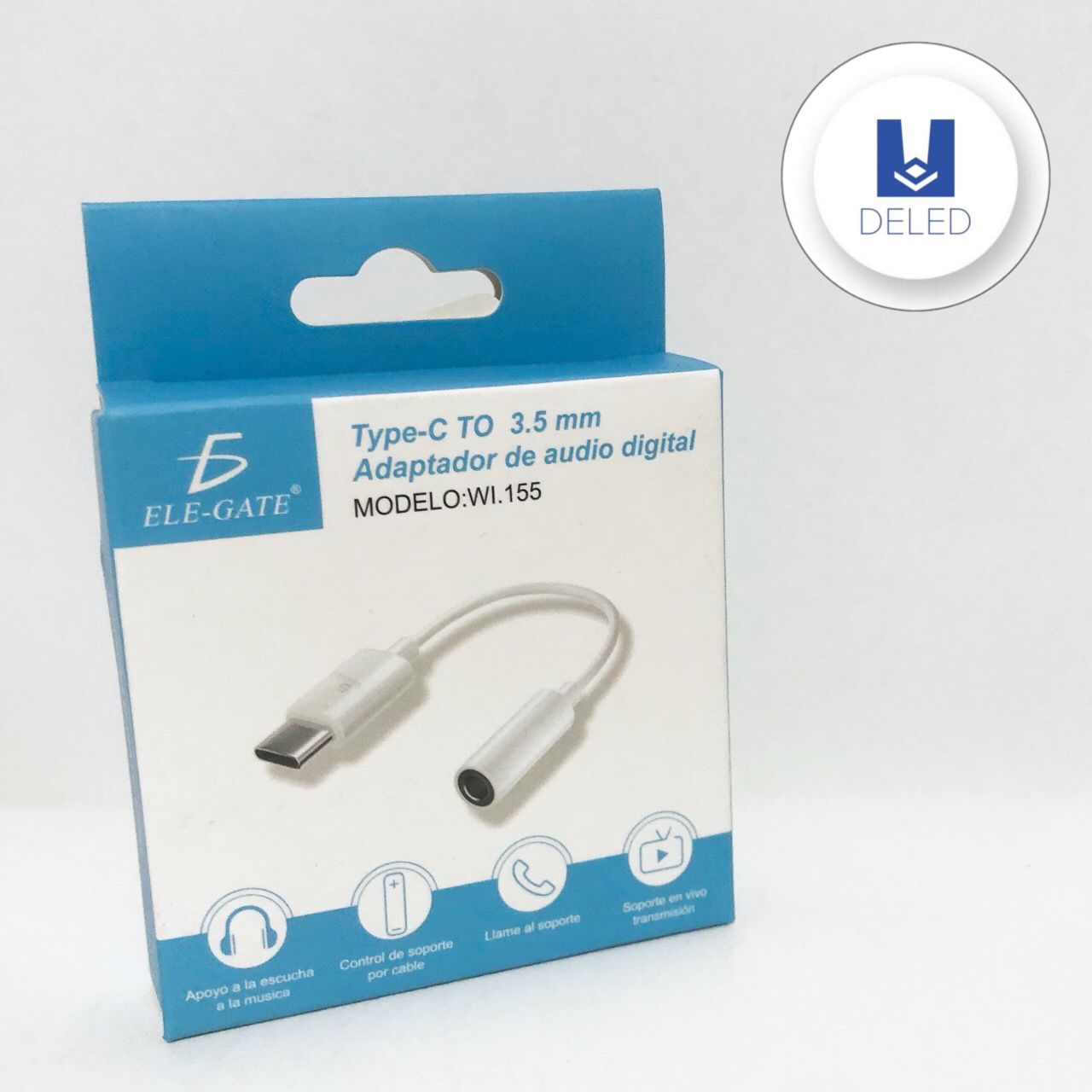 Adaptador para Audifonos Tipo C a Auxiliar Jack 3.5mm ELE-GATE WI.155