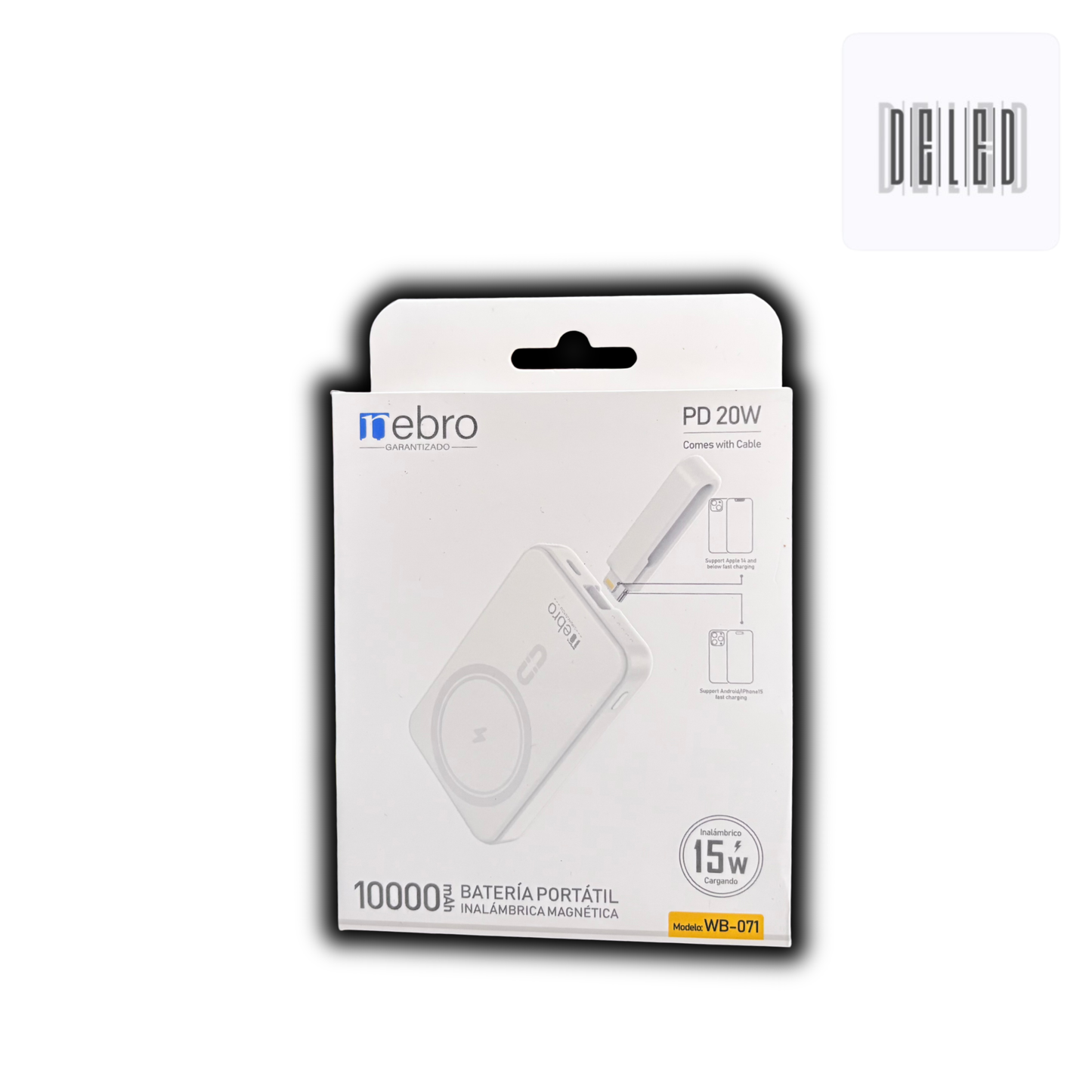 Batería Power Bank MagSafe Inalámbrica Magnética Recargable Portátil 10,000 mAh NEBRO WB-071