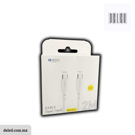 Cable Cargador TURBO USB-C a USB-C 2 Metros NEBRO WD-25TT